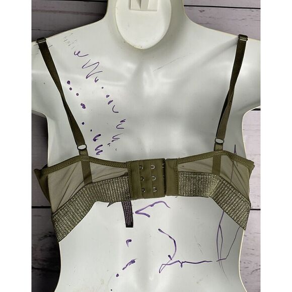 Victoria's Secret Olive Green Shine 32 D Push Up Bra Excellent - Picture 6 of 9